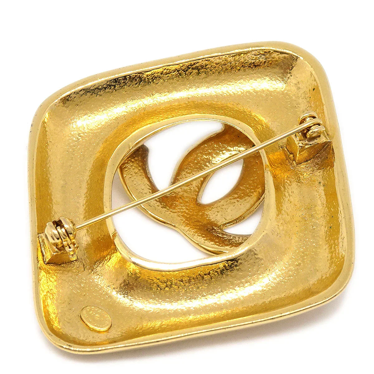 Chanel 1997 Diamond Brooch Pin Gold - Image 3