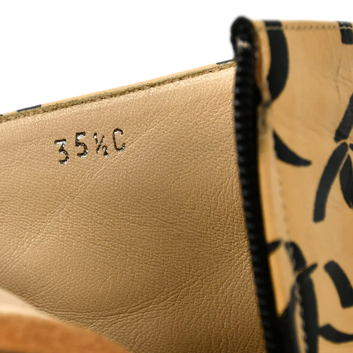 Chanel * Beige Bicolor Short Boots Shoes #35 1/2C - Image 7