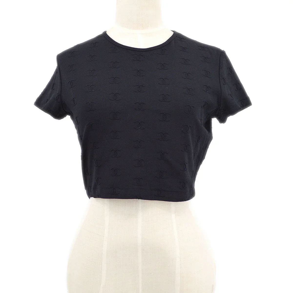 Chanel 1997 Spring CC logo-embroidered cropped T-shirt #40 - Image 3