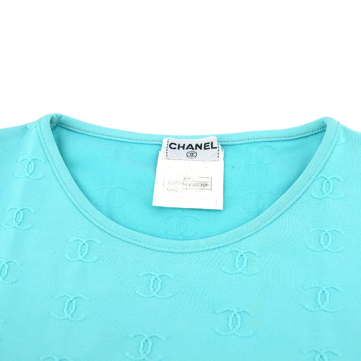 Chanel spring 1997 CC logo-embroidered cropped T-shirt #40 - Image 5