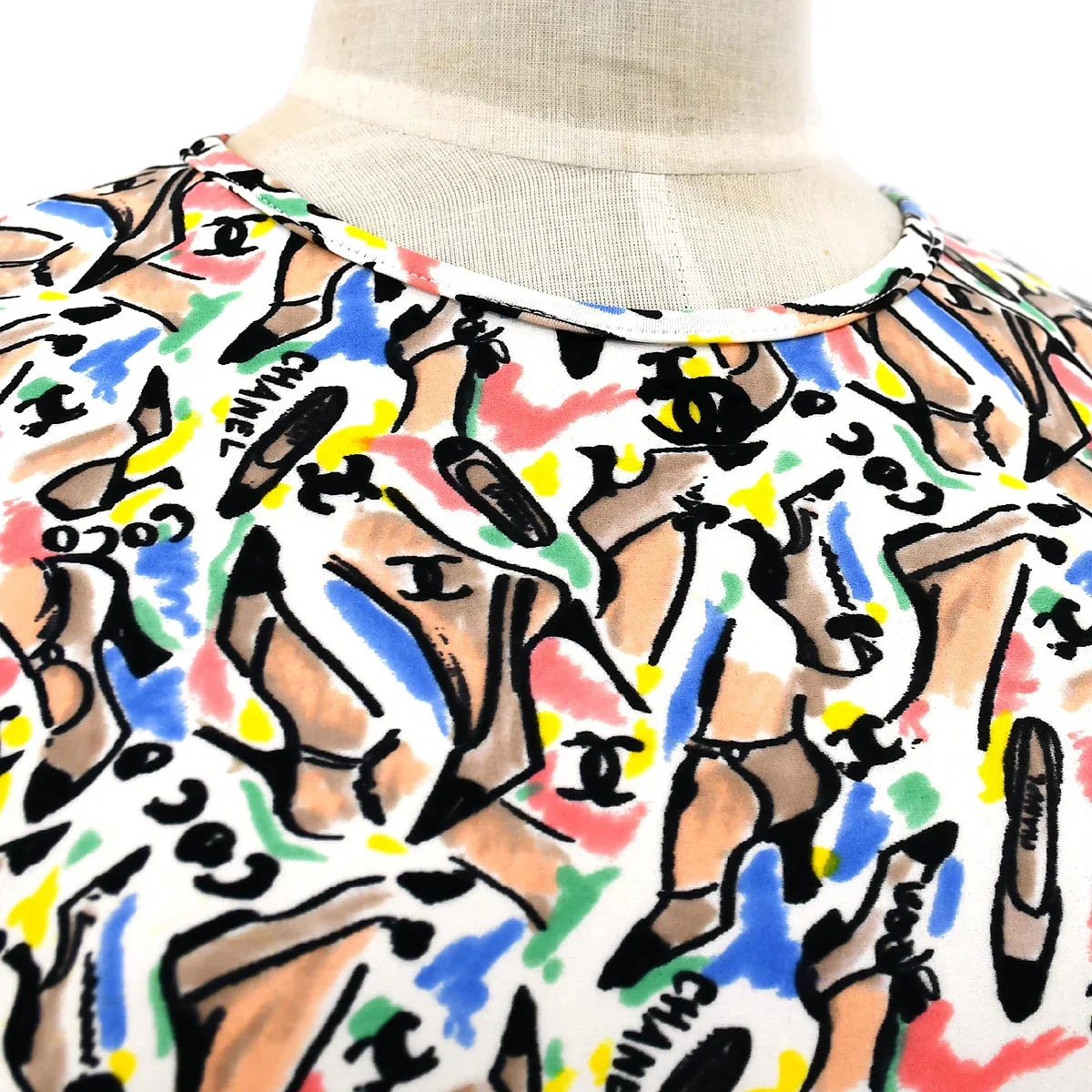 Chanel 1995 spring shoe-print cropped T-shirt #40 - Image 3