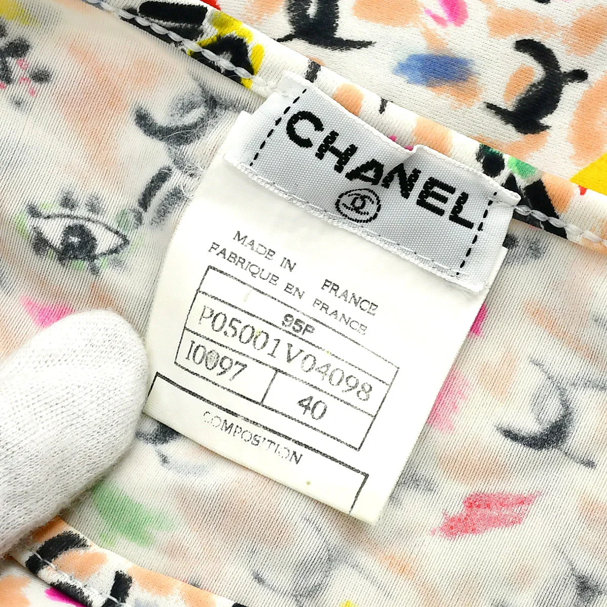 Chanel 1995 spring shoe-print cropped T-shirt #40 - Image 9