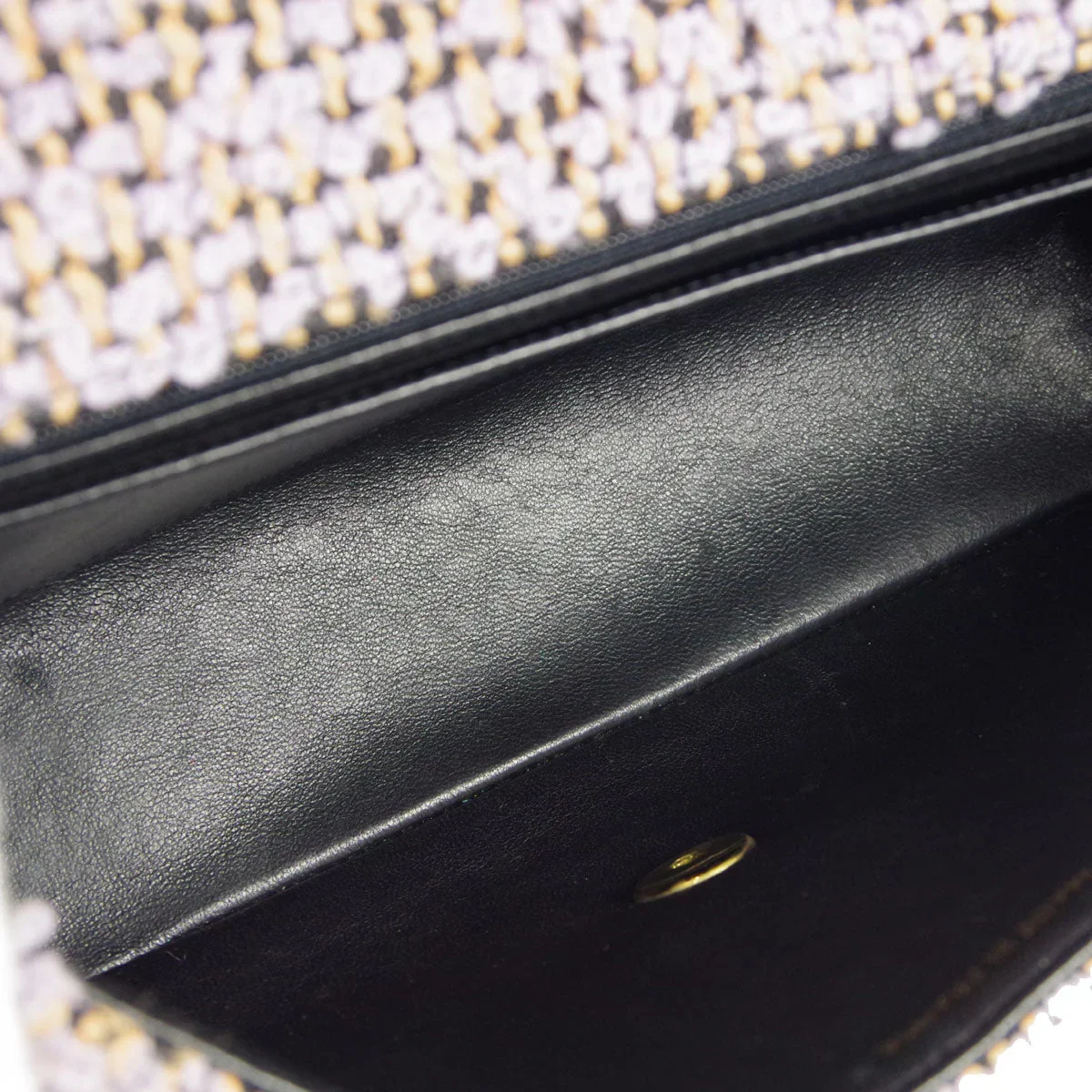 Chanel * 1994-1996 Classic Single Flap Medium Handbag Purple Tweed - Image 7